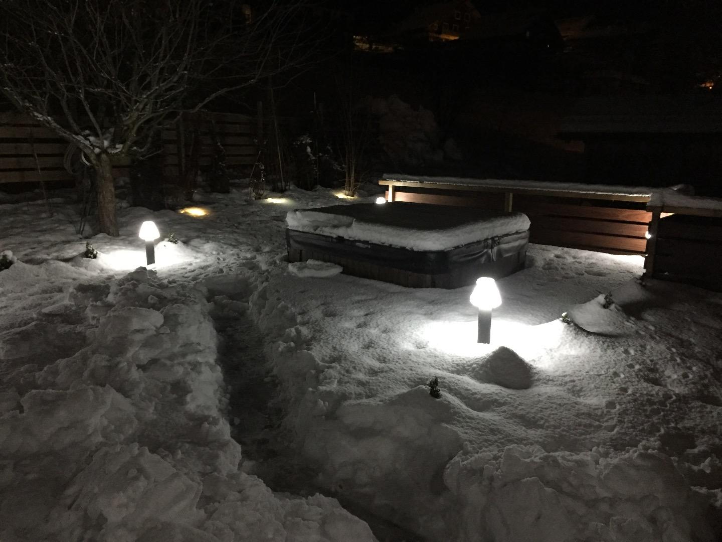Le SPA extérieur en hiver